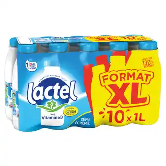 Carrefour LACTEL Lait U.H.T. Demi-écrémé Format XL offre