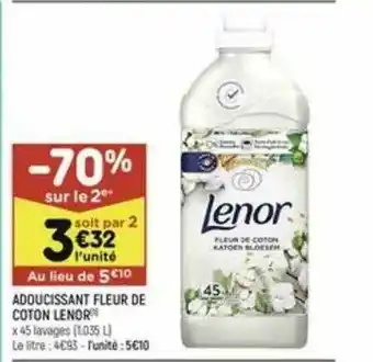 Leader Price Adoucissant Fleur De Coton Lenor offre