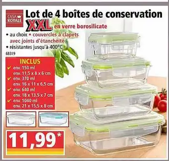 Norma Lot De 4 Boîtes De Conservation Casa Royale offre