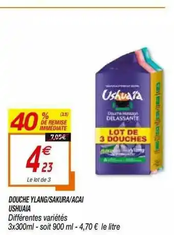 Netto Douches Ylang, Sakura, Acai Ushuaia offre
