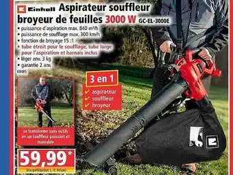 Norma Aspirateur Souffleur Broyeur De Feuilles 3000 W Einhell offre