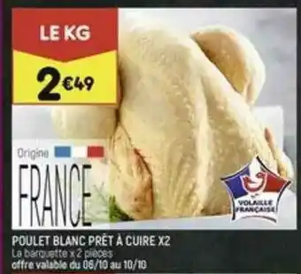 Leader Price Poulet Blanc Prêt à Cuire X2 offre