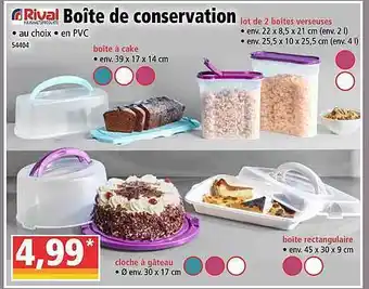 Norma Boîte De Conservation Rival offre