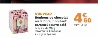 Picard Bonbons De Chocolat Au Lait Coeur Coulant Caramel Beurre Salé offre