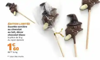 Sucette Sorcière Au Chocolat Au Lait, Décor Chocolat Blanc