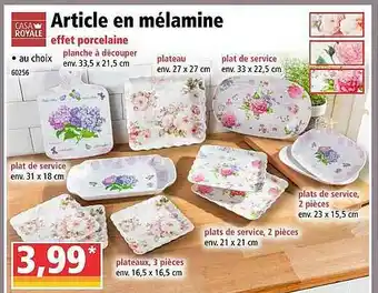 Norma Article En Mélamine Casa Royale offre