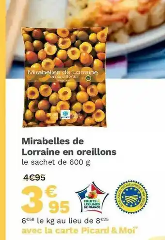Picard Mirabelles De Lorraine En Oreillons offre