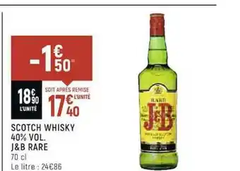 Scotch Whisky 40% Vol. J&b Rare