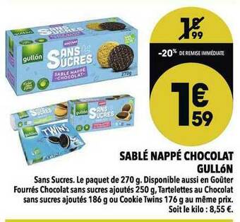 Supeco Sablé Nappé Chocolat Gullón offre