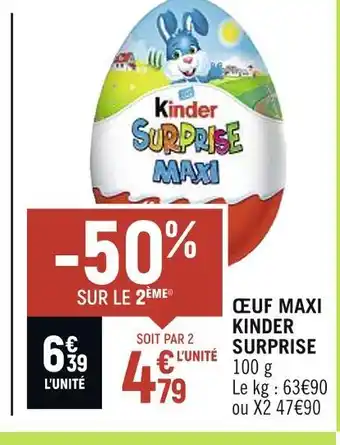 Petit Casino KINDER SURPRISE ŒUF MAXI offre