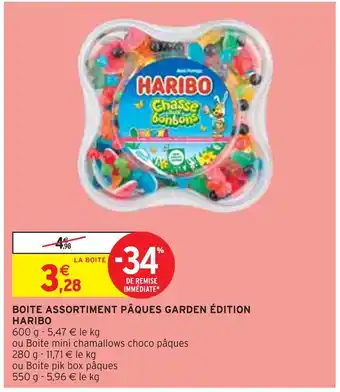 Intermarché HARIBO BOITE ASSORTIMENT PÂQUES GARDEN ÉDITION offre