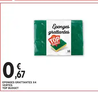 Intermarché TOP BUDGET EPONGES GRATTANTES X4 VERTES offre