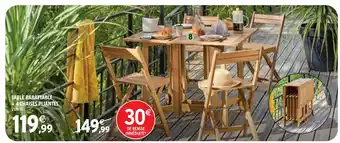 Intermarché TABLE RABATTABLE + 4 CHAISES PLIANTES offre