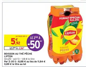 Intermarché LIPTON BOISSON AU THÉ PÊCHE offre