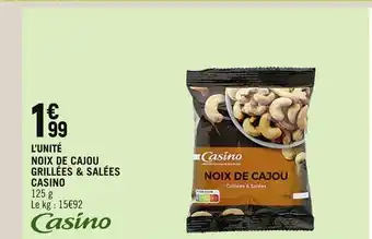 Spar CASINO NOIX DE CAJOU GRILLÉES & SALÉES offre