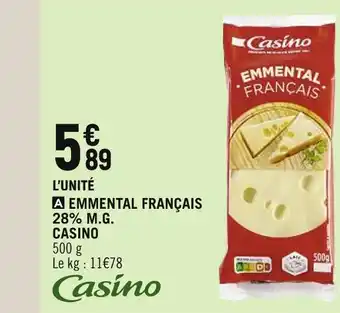 Spar CASINO EMMENTAL FRANÇAIS 28% M.G offre