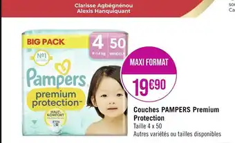 Géant Casino PAMPERS Couches Premium Protection offre