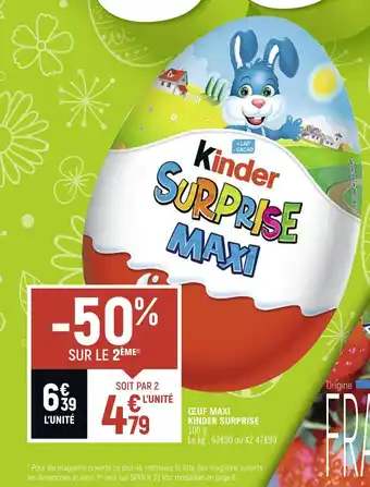 Spar KINDER SURPRISE ŒUF MAXI KINDER SURPRISE offre