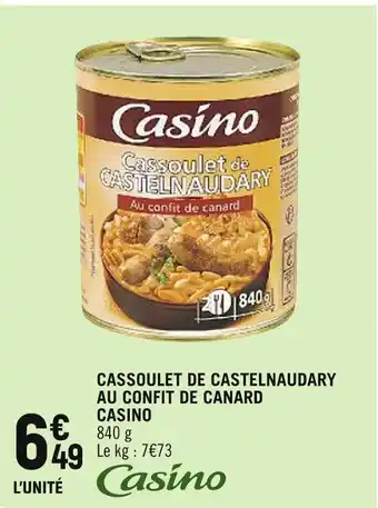 Vival CASINO CASSOULET DE CASTELNAUDARY AU CONFIT DE CANARD offre