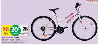 Intermarché VTT 26 RIGIDE FEMME offre