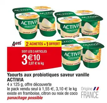 Cora ACTIVIA Yaourts aux probiotiques saveur vanille offre