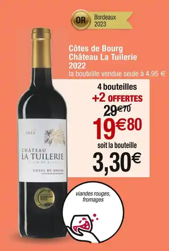 Cora x Carrefour Château La Tuilerie Côtes de Bourg 2022 offre