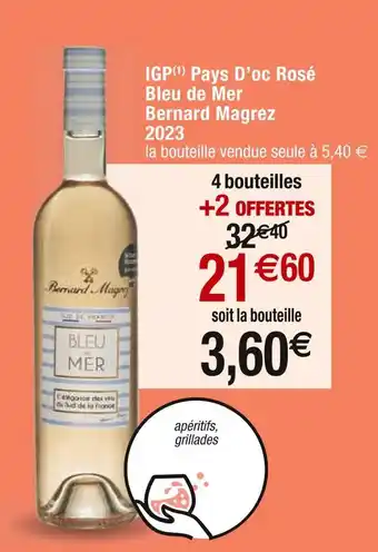 Cora x Carrefour Bernard Magrez IGP Pays D’oc Rosé Bleu de Mer 2023 offre
