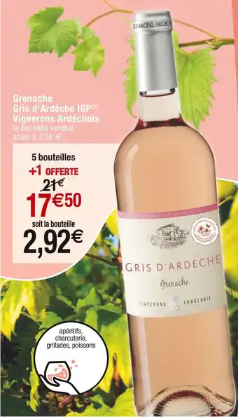 Cora x Carrefour Vignerons Ardéchois Grenache Gris d’Ardèche IGP offre