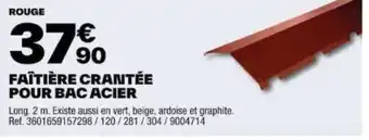 FAÎTIÈRE CRANTÉE POUR BAC ACIER