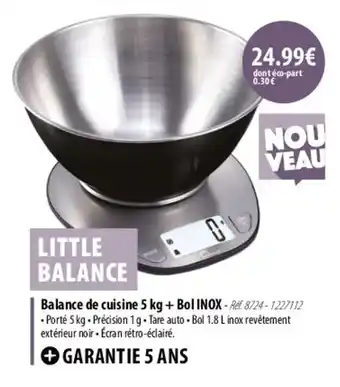 Cuisine Plaisir Balance de cuisine 5 kg + Bol INOX offre