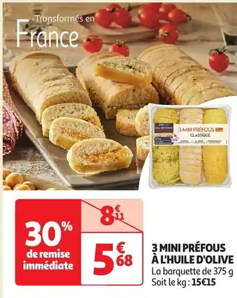 Auchan 3 MINI PRÉFOUS À L'HUILE D'OLIVE offre