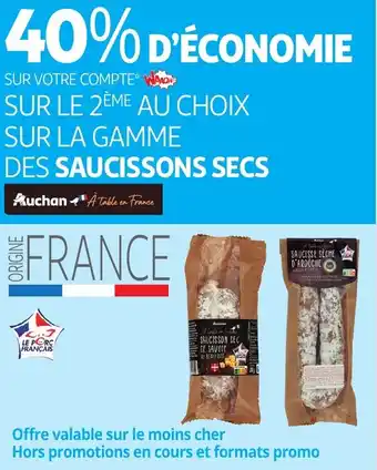 Auchan SUR LA GAMME DES SAUCISSONS SECS offre