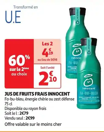 Auchan JUS DE FRUITS FRAIS INNOCENT offre