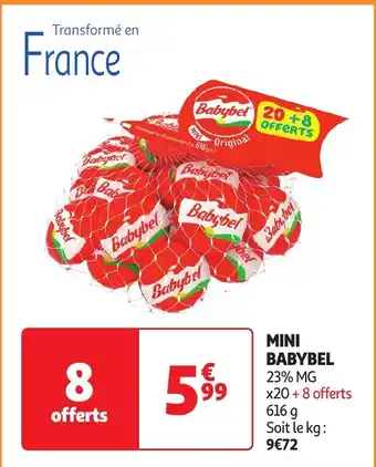 Auchan MINI BABYBEL 23% MG x20 + 8 offerts 616 g offre