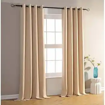 Bricomarché Lot De 2 Rideaux Occultant Beige 140 X 260 Cm offre