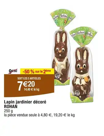 Cora x Carrefour Lapin jardinier décoré ROHAN offre