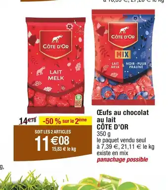 Cora x Carrefour Œufs au chocolat au lait offre
