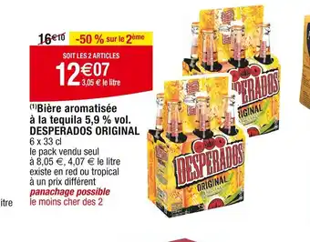 Cora Biere aromatisee a la tequila 5,9%vol desperados original offre