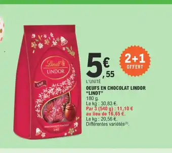 E.Leclerc OEUFS EN CHOCOLAT LINDOR "LINDT" offre