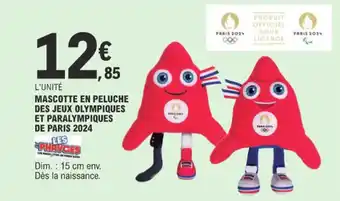 E.Leclerc MASCOTTE EN PELUCHE DES JEUX OLYMPIQUES offre