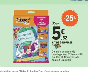 E.Leclerc KIT DE COLORIAGE BIC offre