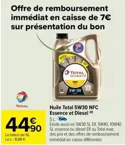 Carrefour Huiles et liquides offre