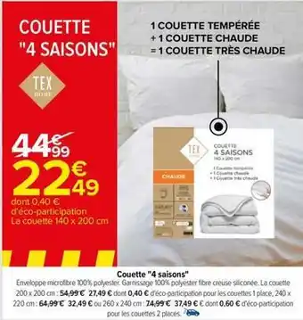 Carrefour Couette offre
