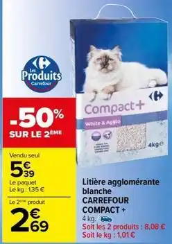 Carrefour Market Litière pour chats offre