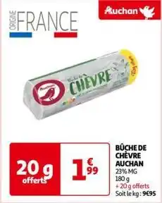 Auchan Auchan - bûche de chèvre offre