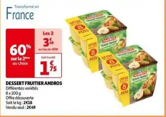 Auchan Andros - dessert fruitier offre