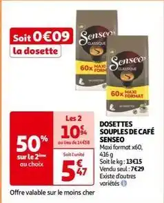 Auchan Senseo - dosettes souples de café offre