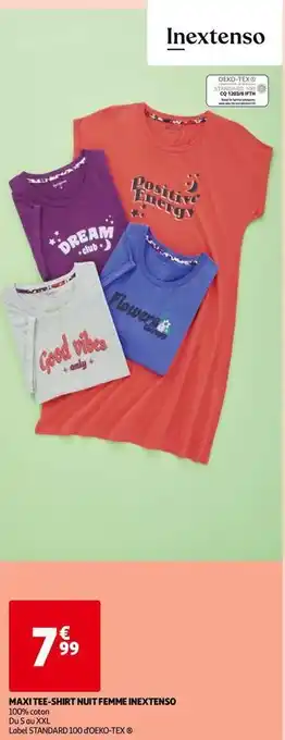 Auchan Inextenso - maxi tee-shirt nuit femme offre