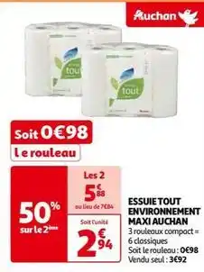 Auchan Auchan - essuie tout environnement maxi offre