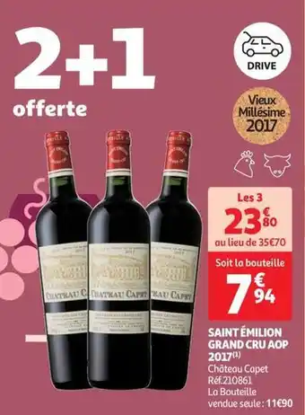 Auchan Château capet - saint émilion grand cru aop 2017 offre